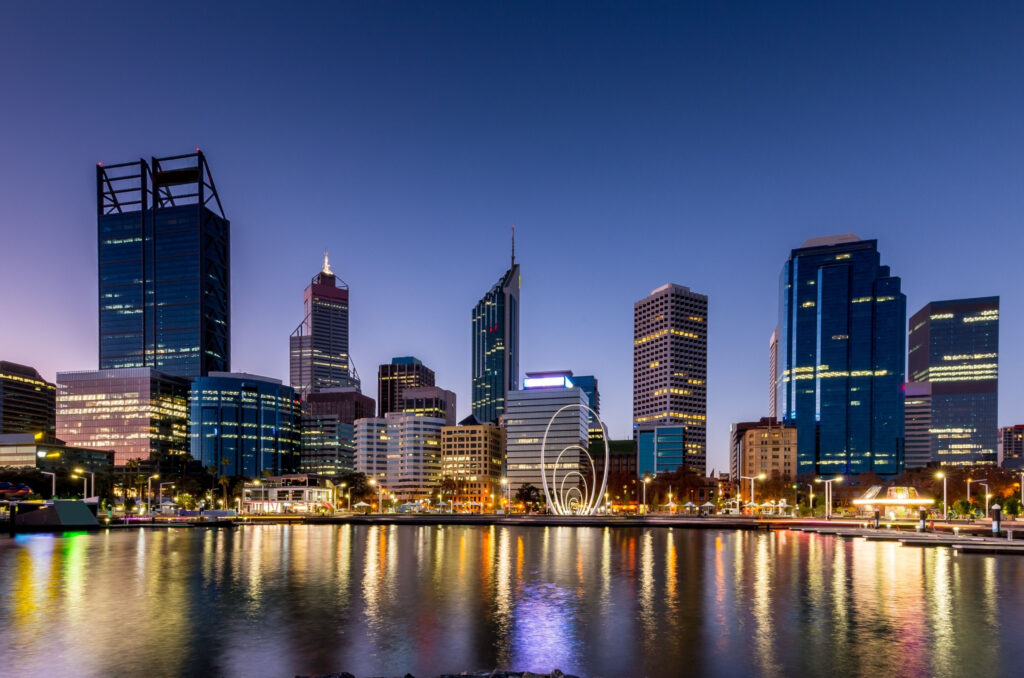 Skyline of Perth where our Perth writing courses happen.