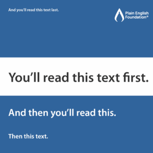 An example of how visual prominence dictates the order people read a text.